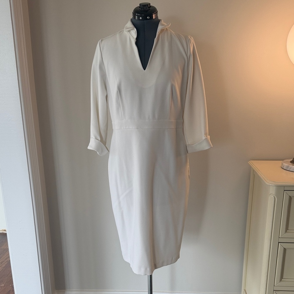 Ann Taylor Factory Cream Long Sleeve Dress